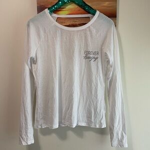 Forever hungry White Long Sleeve Top back cutout M
